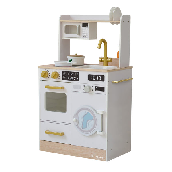 Teamson Kids Little Chef Lake Tahoe Wooden Play Kitchen - Washer & Mini Garden