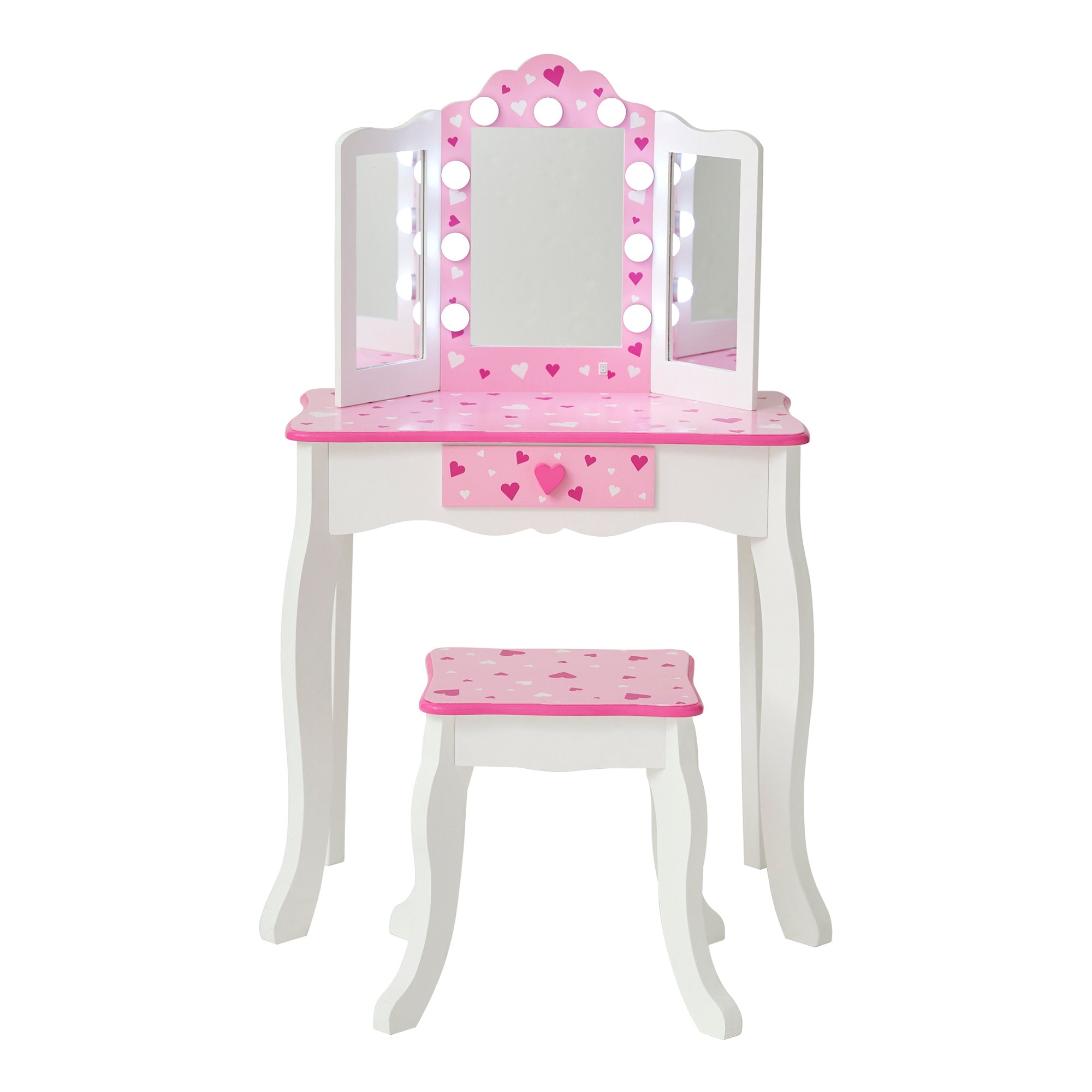 FANTASY FIELDS - GISELE SWEETHEARTS PRINT VANITY SET, WHITE/PINK