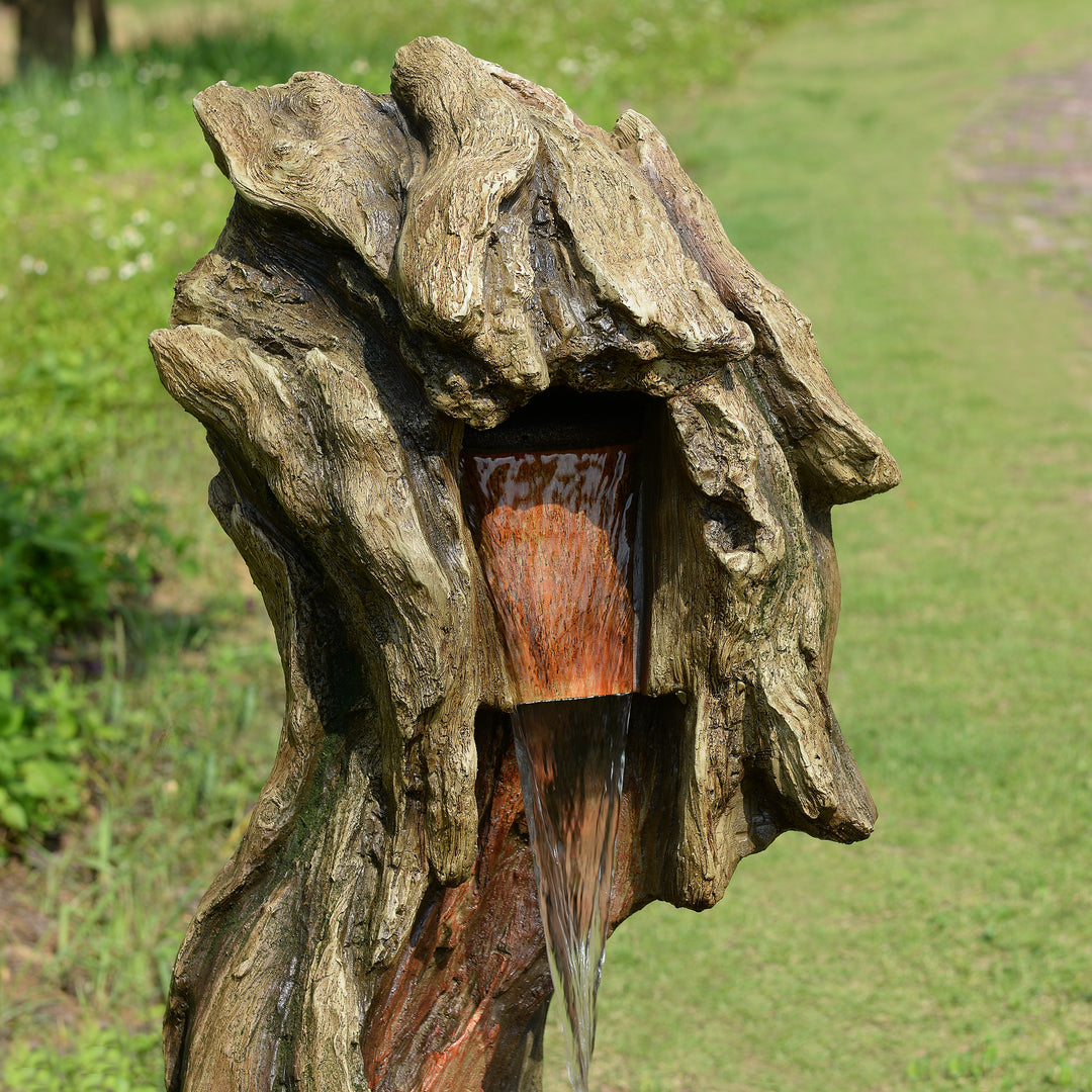 Forest-Inspired Cascade Water Fountain Outdoor Garden with LED Light