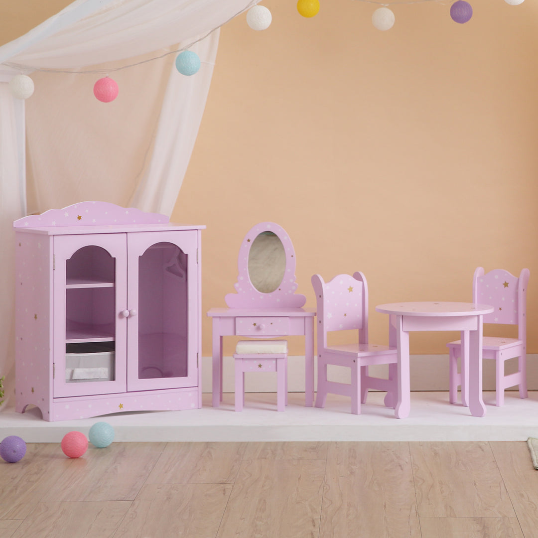 Olivia's Little World Twinkle Stars Princess Fancy Closet with Hangers for 18" Dolls, Pink