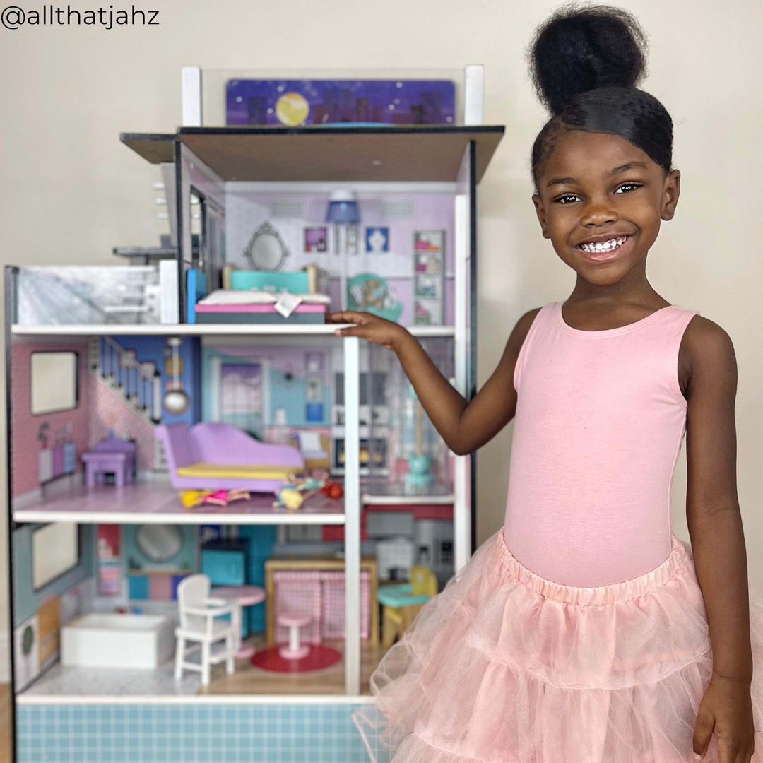 Olivia's Little World Dreamland Barcelona Dollhouse with 10 Accessories, Turquoise/Black -FINAL SALE