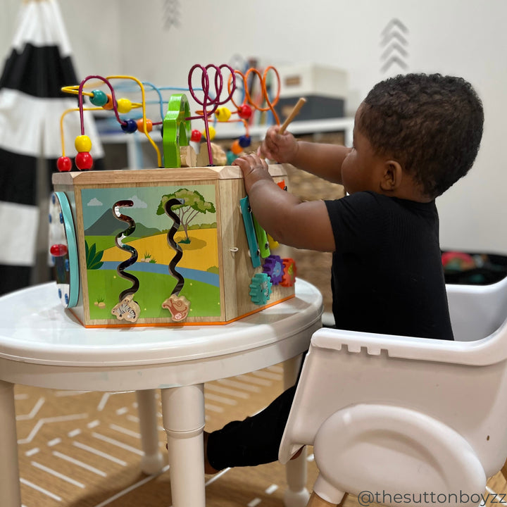 Teamson Kids Preschool Play Lab 7-in-1 Large Activity Station, Natural