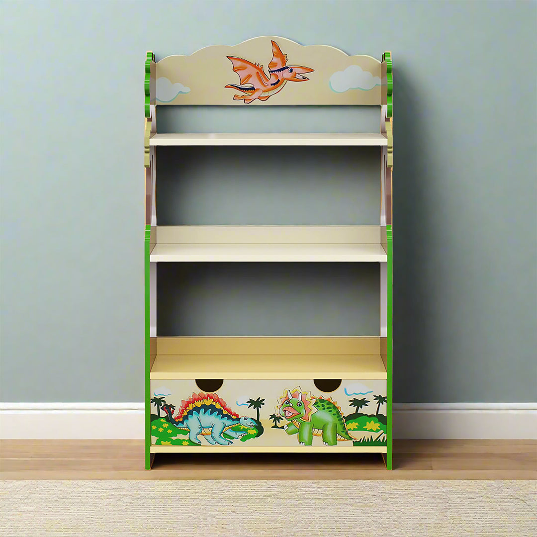 Fantasy Fields Dinosaur Kingdom Bookshelf with Storage Drawer, Multi