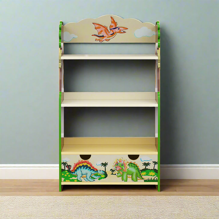 Fantasy Fields Dinosaur Kingdom Bookshelf with Storage Drawer, Multi