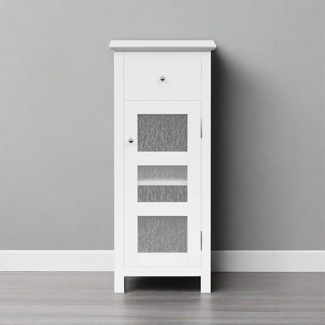 Teamson Home Connor Floor Cabinet with Adjustable Shelf and Storage Drawer, White
