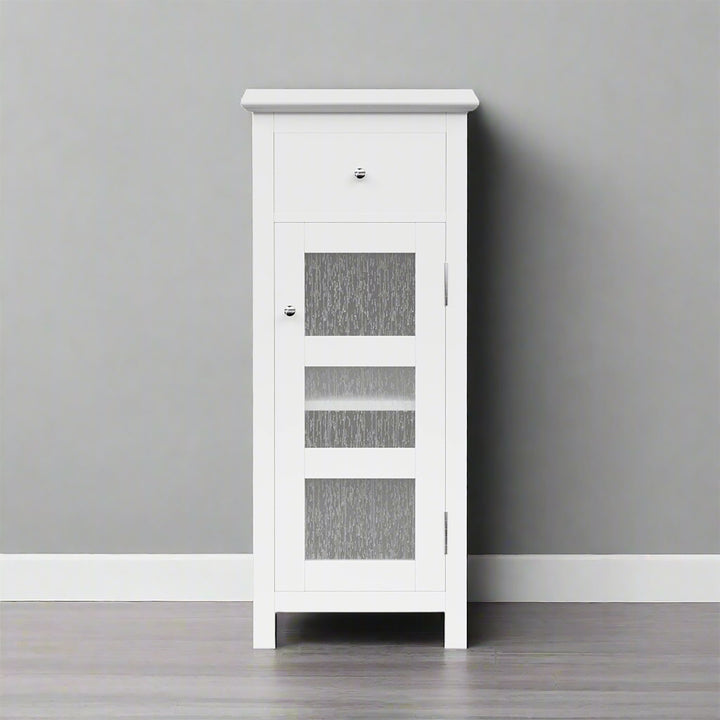 Teamson Home Connor Floor Cabinet with Adjustable Shelf and Storage Drawer, White