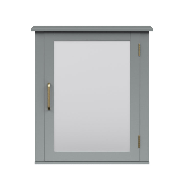 Teamson Home Mercer Removable Medicine Cabinet with Mirrored Door, Gray