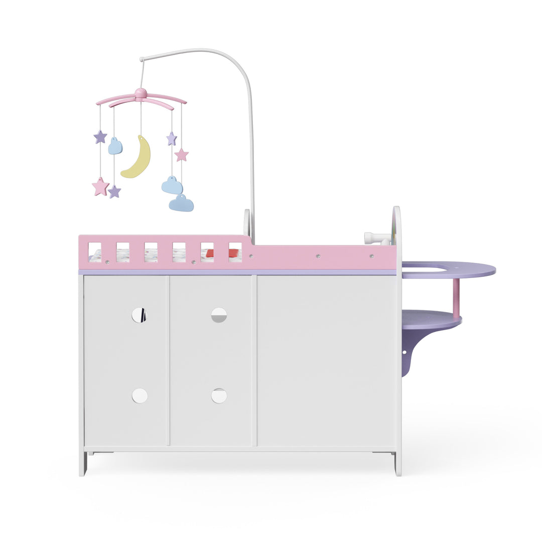 The back view of baby doll changing station