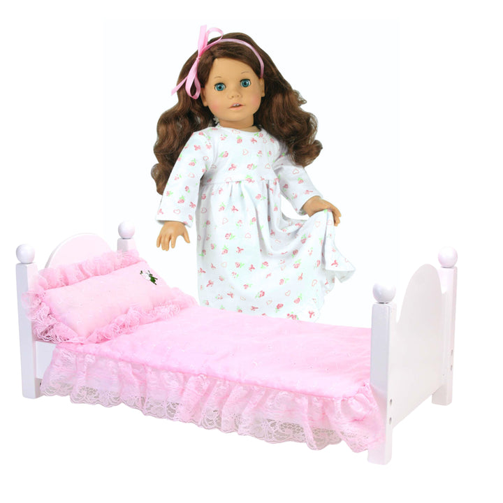 Sophia's 3-Piece Eyelet Bedding Set for 18" Dolls, Light Pink