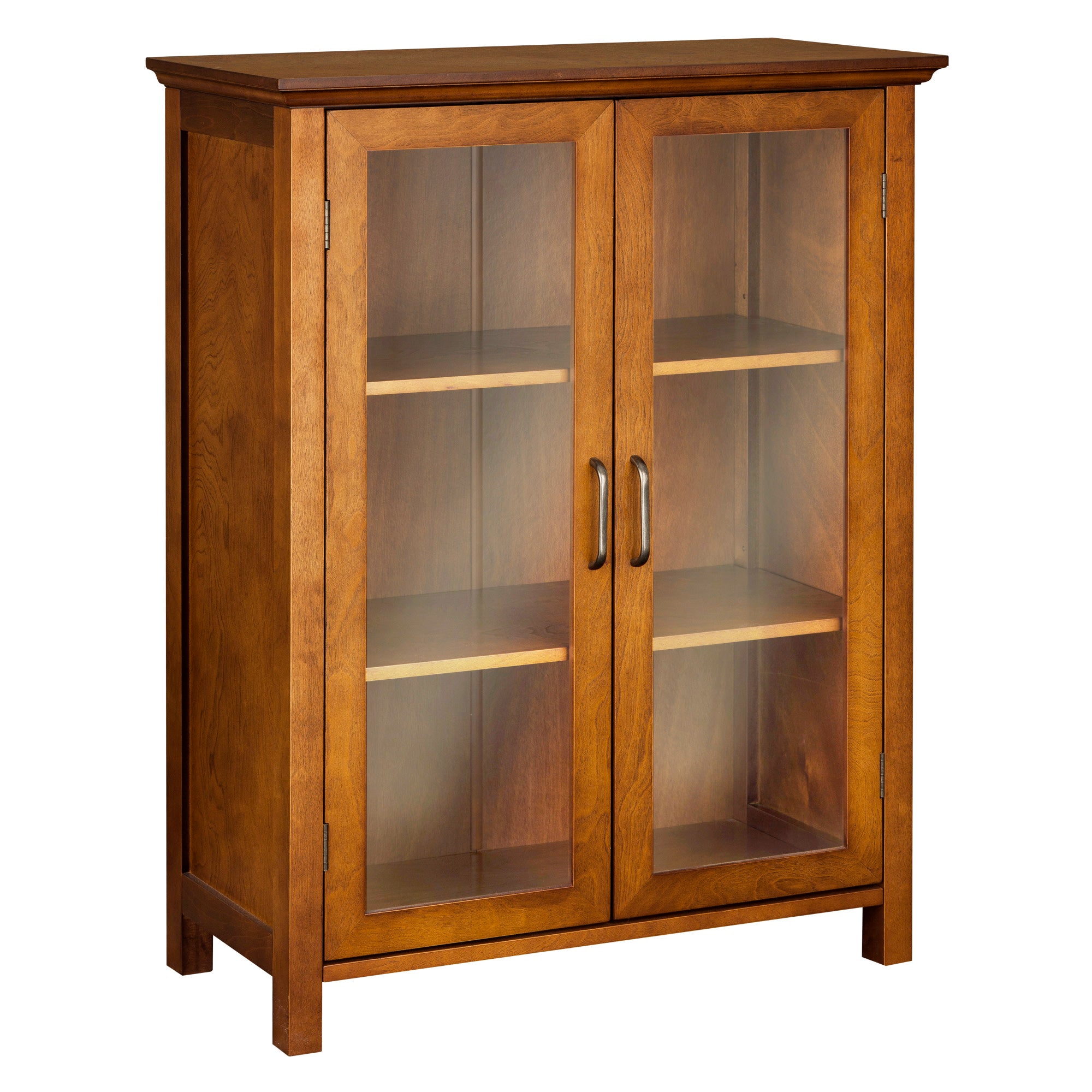 Teamson Home Avery Two Door Floor Cabinet with Storage Oiled Oak