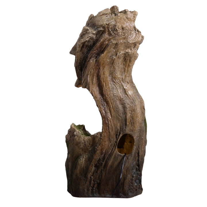 Forest-Inspired Cascade Water Fountain Outdoor Garden with LED Light