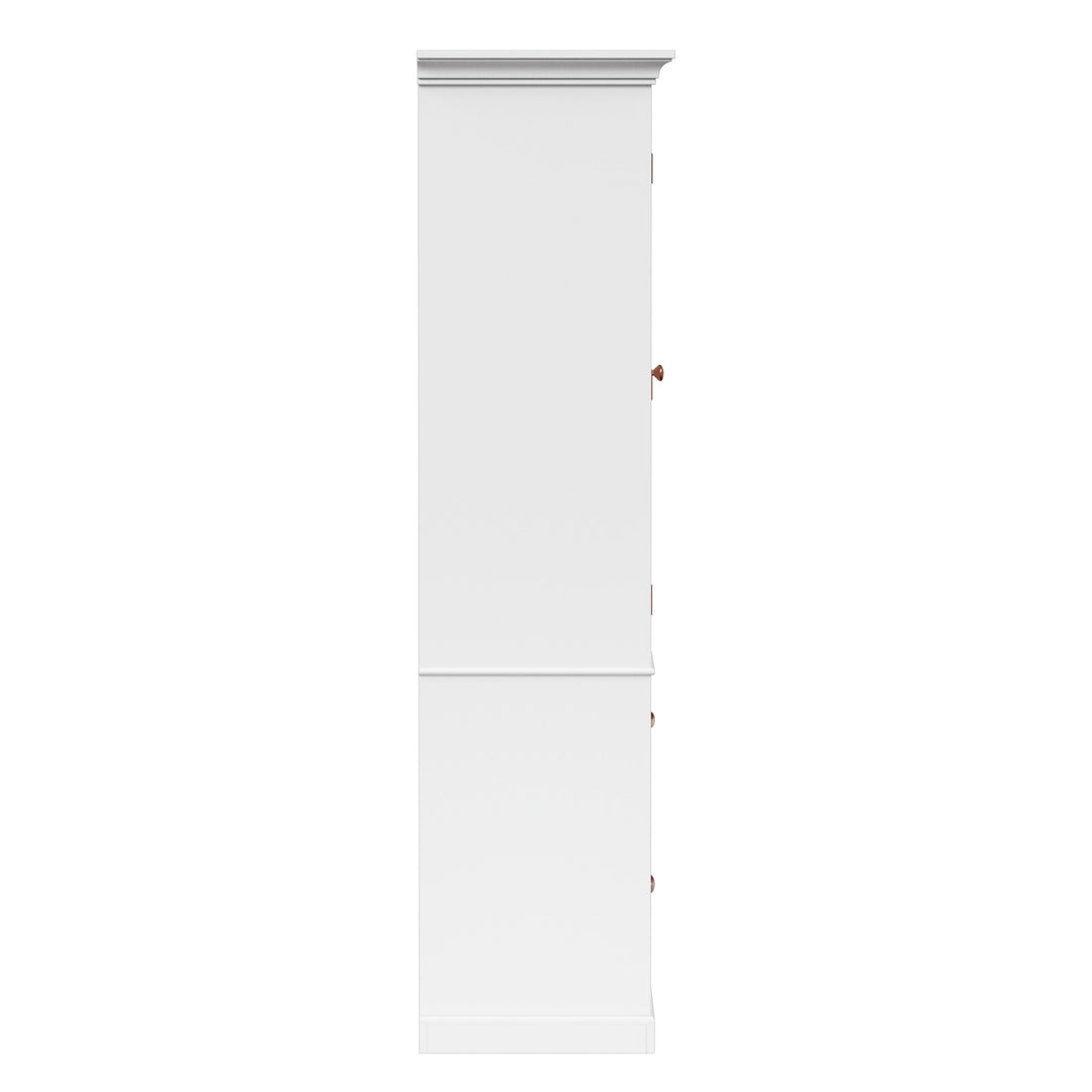 Teamson Home St. James Two-Door, Two Drawer Linen Tower, White