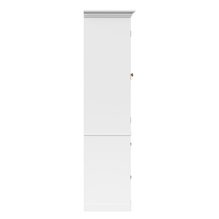 Teamson Home St. James Two-Door, Two Drawer Linen Tower, White