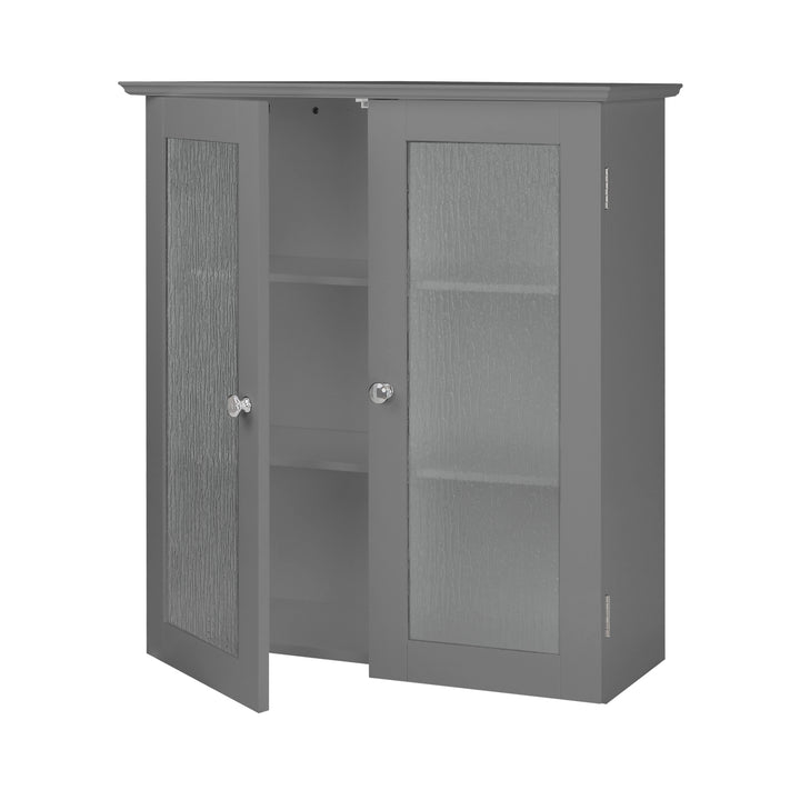 Teamson Home Connor Removable Two-Door Wall Cabinet, Grey