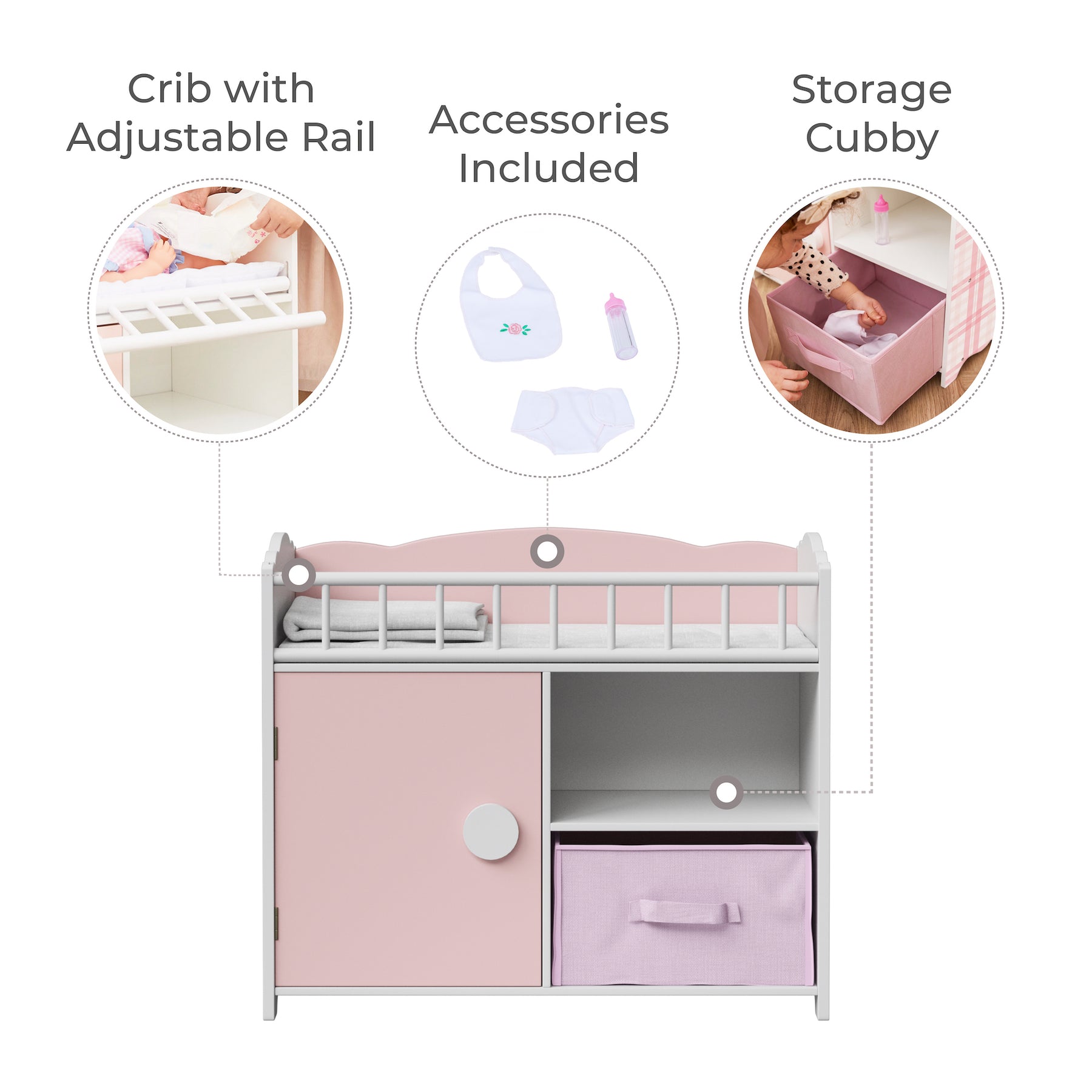 Olivia's little world polka dots princess baby doll crib hot sale