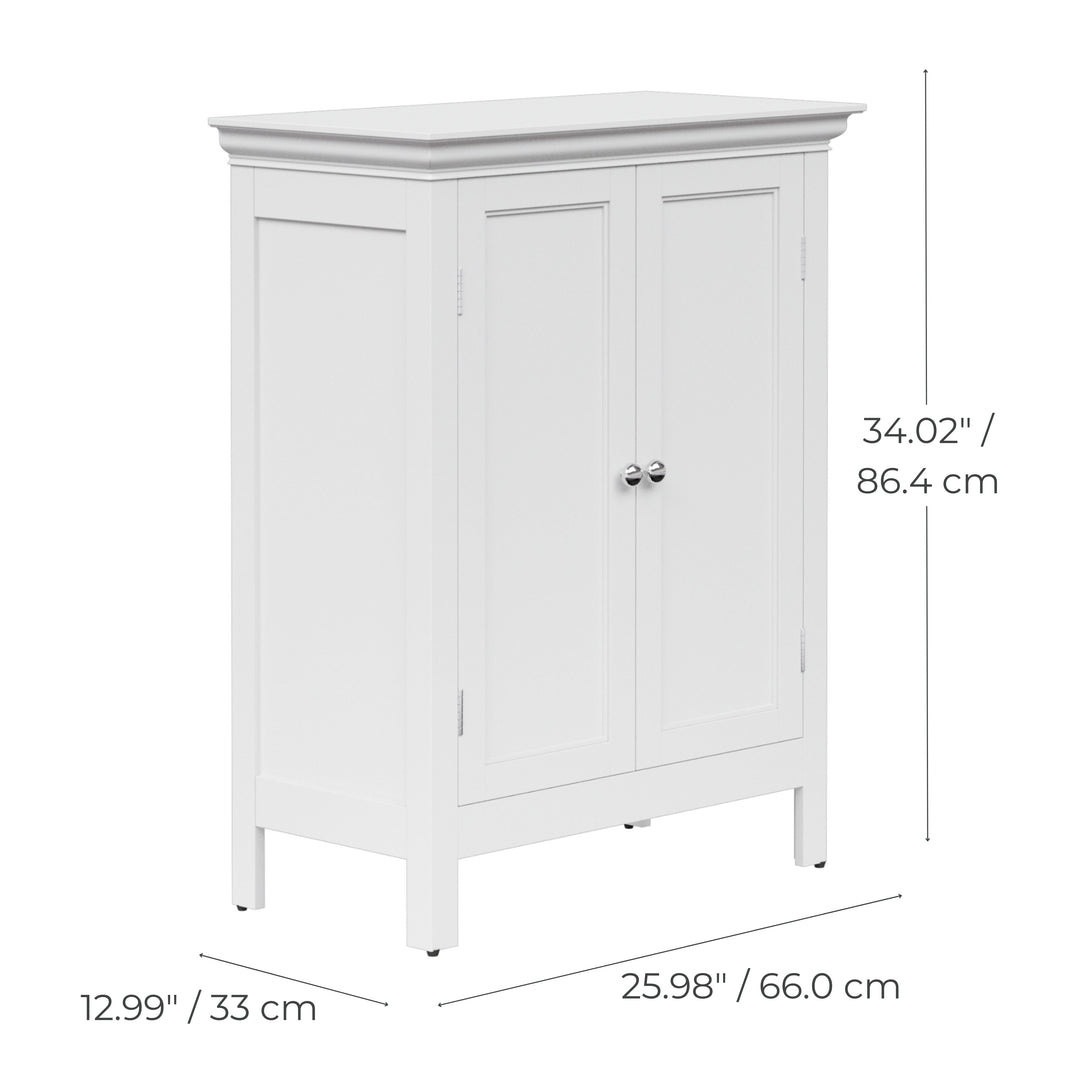 Teamson Home Stratford Freestanding Two-Door Floor Cabinet, White