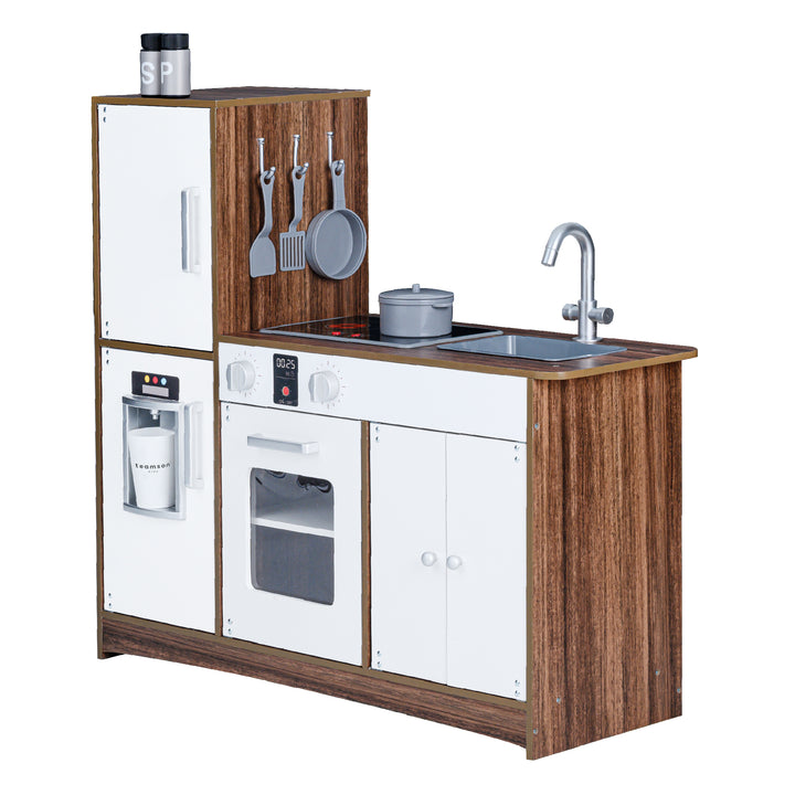Teamson Kids Little Chef Palm Springs Classic Kids Play Kitchen with Accessories, Natural/White