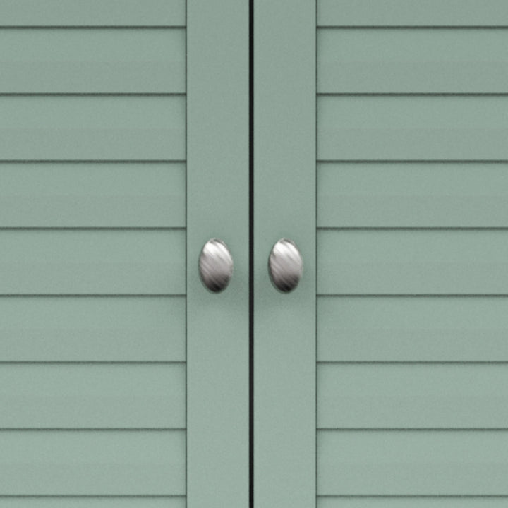 Teamson Home Glancy Two-Door Faux Louvered Removable Wall Cabinet, Sage Green