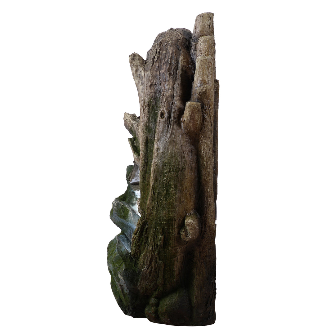 Organic Forest Stream Outdoor Water Fountain with Cool Glow Lighting