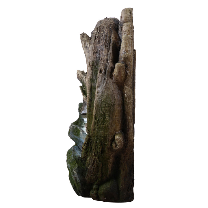 Organic Forest Stream Outdoor Water Fountain with Cool Glow Lighting