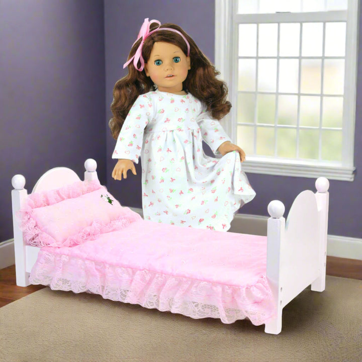 Sophia's 3-Piece Eyelet Bedding Set for 18" Dolls, Light Pink