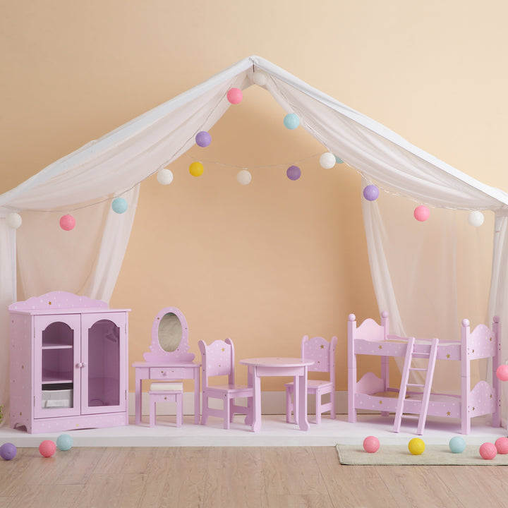 Olivia's Little World Twinkle Stars Princess Fancy Closet with Hangers for 18" Dolls, Pink