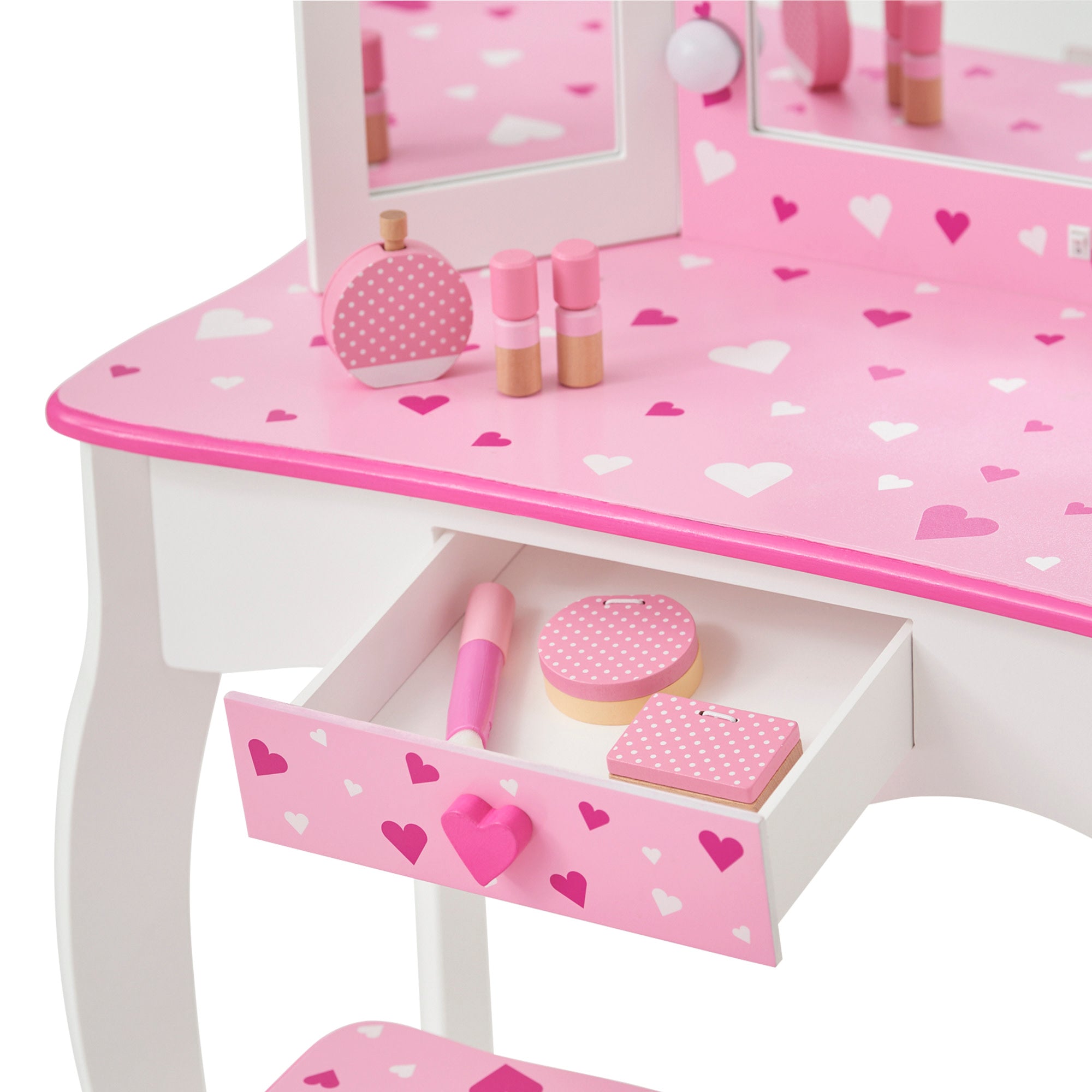 FANTASY FIELDS - GISELE SWEETHEARTS PRINT VANITY SET, WHITE/PINK