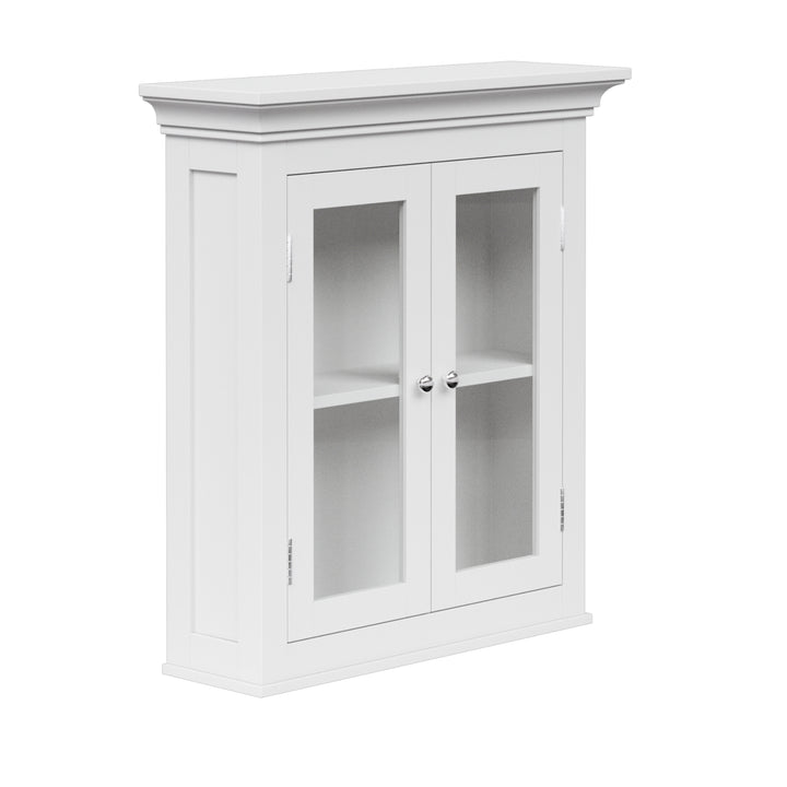 Teamson Home Madison Removable Two-Door Wall Cabinet with Glass Panels, White