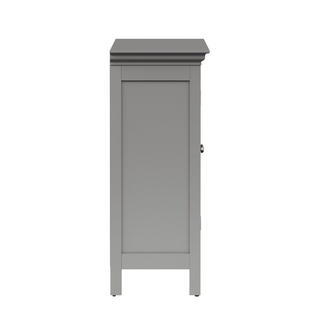 Teamson Home Stratford Freestanding Two-Door Floor Cabinet, Gray