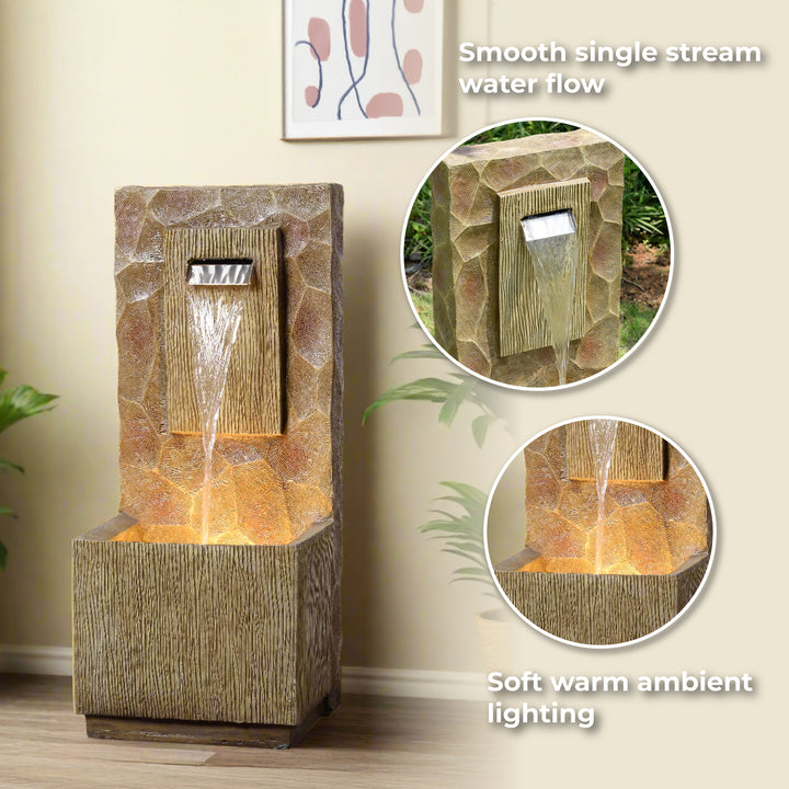 Spa Waterfall Outdoor Water Fountain with LED Light