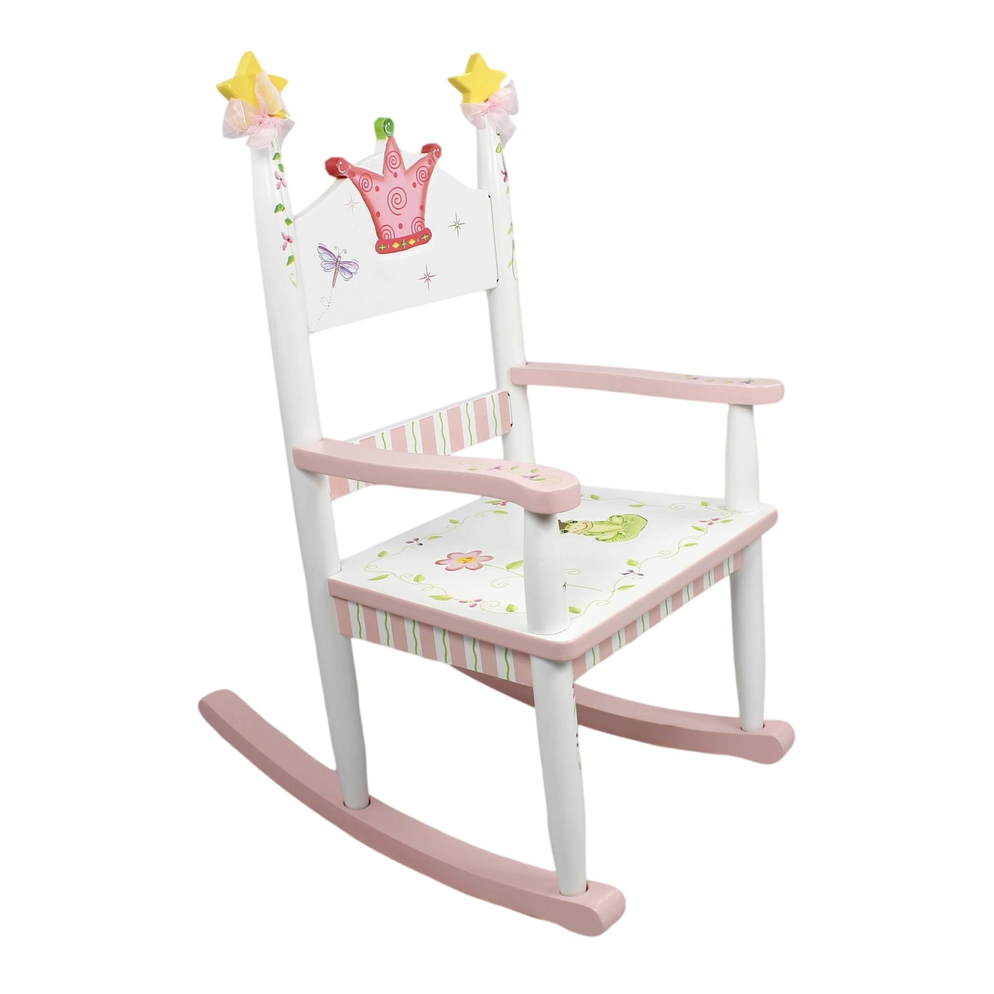 FANTASY FIELDS PRINCESS AND FROG ROCKING CHAIR, WHITE/PINK