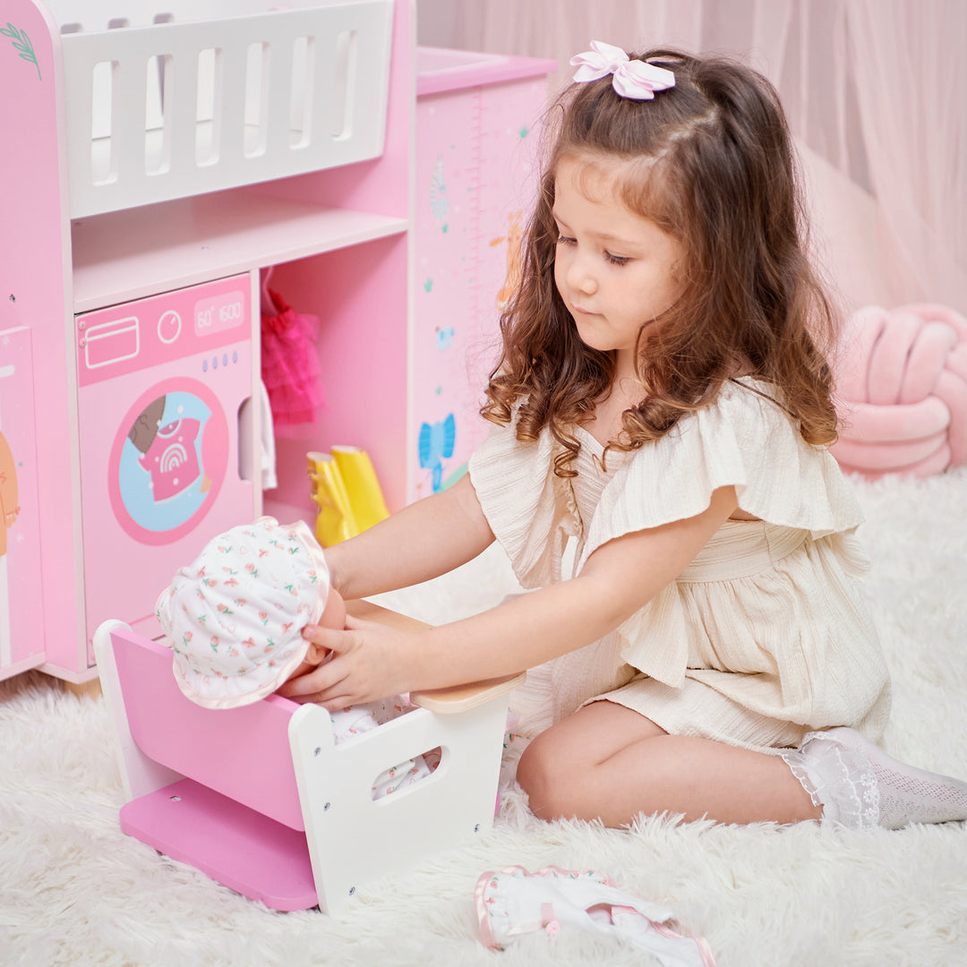 Olivia's Little World Amanda 6-in-1 Baby Doll Nursery Station, Pink