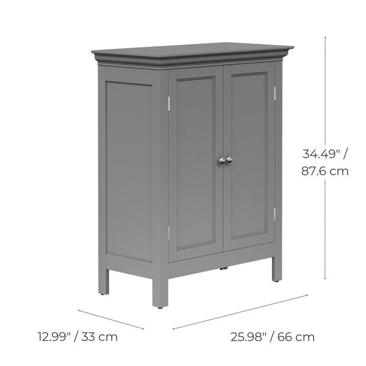 Teamson Home Stratford Freestanding Two-Door Floor Cabinet, Gray