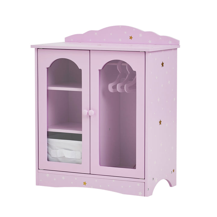 Olivia's Little World Twinkle Stars Princess Fancy Closet with Hangers for 18" Dolls, Pink