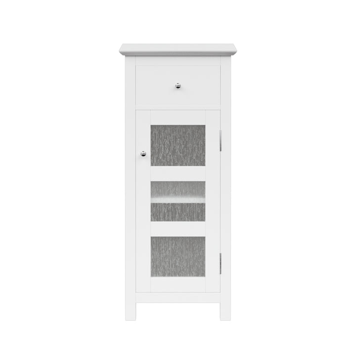 Teamson Home Connor Floor Cabinet with Adjustable Shelf and Storage Drawer, White