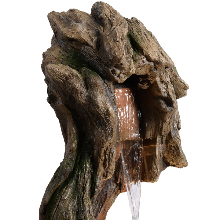 Forest-Inspired Cascade Water Fountain Outdoor Garden with LED Light