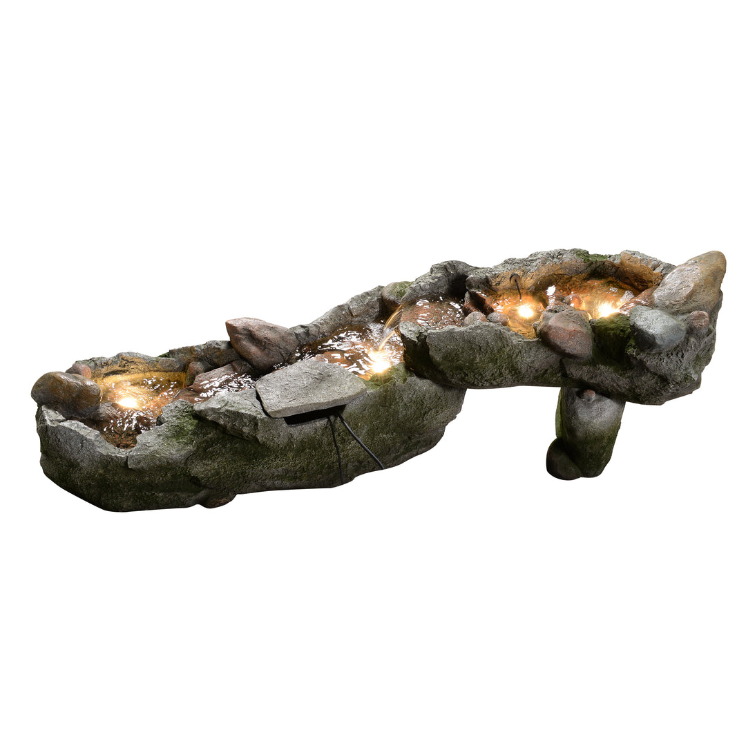 Riverstone Cascade Water Fountain Outdoor with LED Light