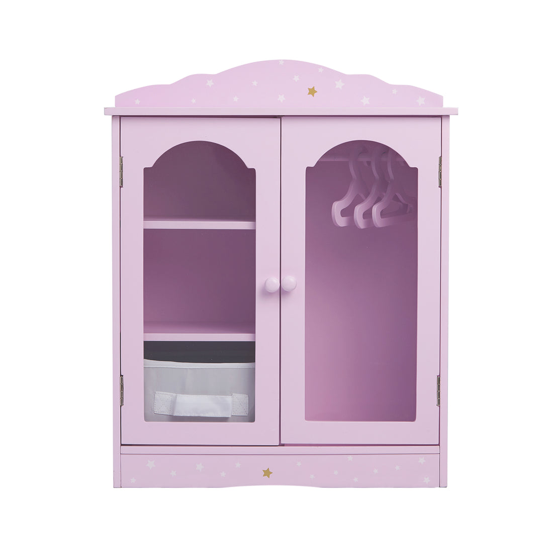 Olivia's Little World Twinkle Stars Princess Fancy Closet with Hangers for 18" Dolls, Pink