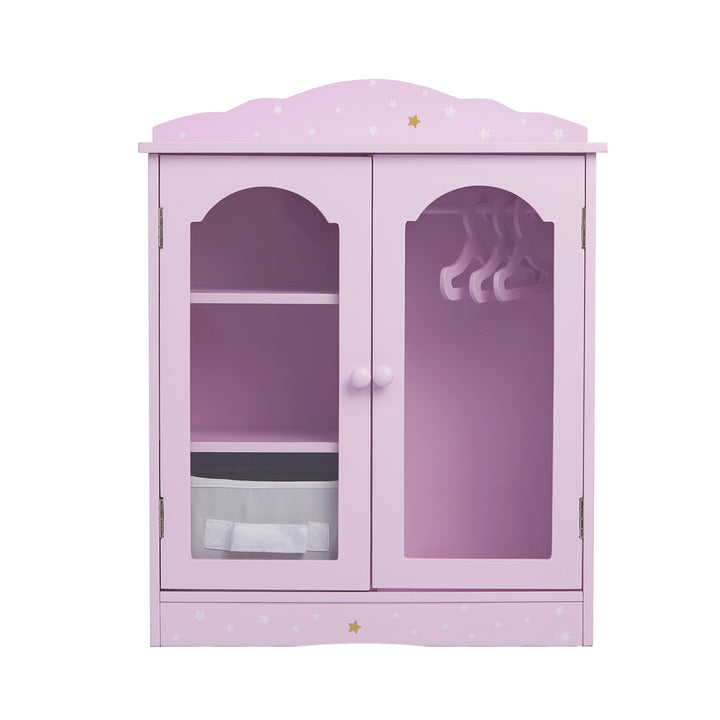 Olivia's Little World Twinkle Stars Princess Fancy Closet with Hangers for 18" Dolls, Pink