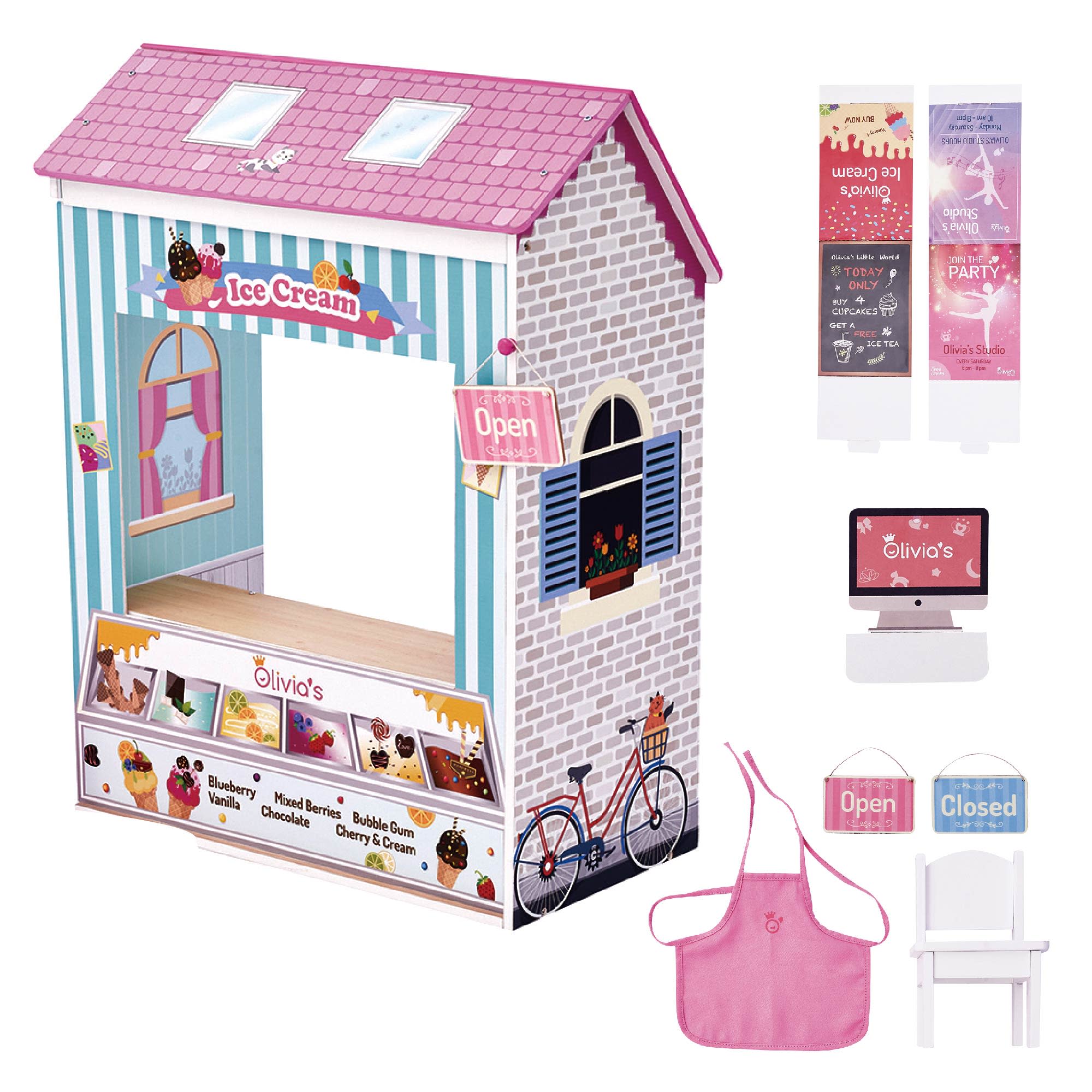 OLIVIA'S LITTLE WORLD - OLIVIA'S CLASSIC CONVERTIBLE PLAY HOUSE 4-IN-1, PINK