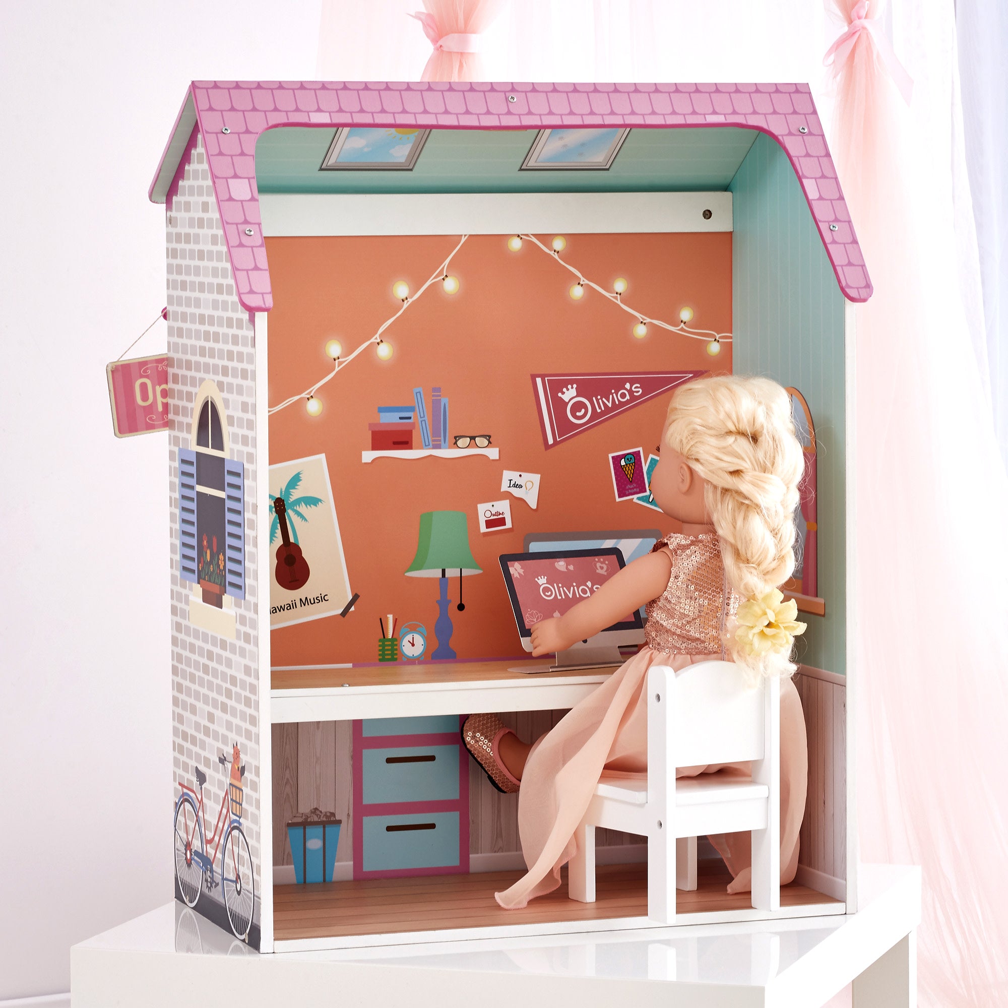 OLIVIA'S LITTLE WORLD - OLIVIA'S CLASSIC CONVERTIBLE PLAY HOUSE 4-IN-1, PINK