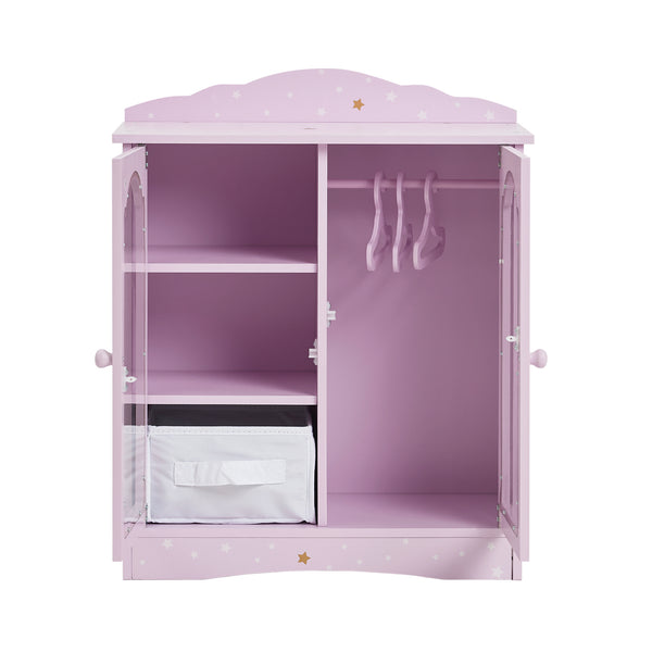 Olivia's Little World Twinkle Stars Princess Fancy Closet with Hangers for 18" Dolls, Pink