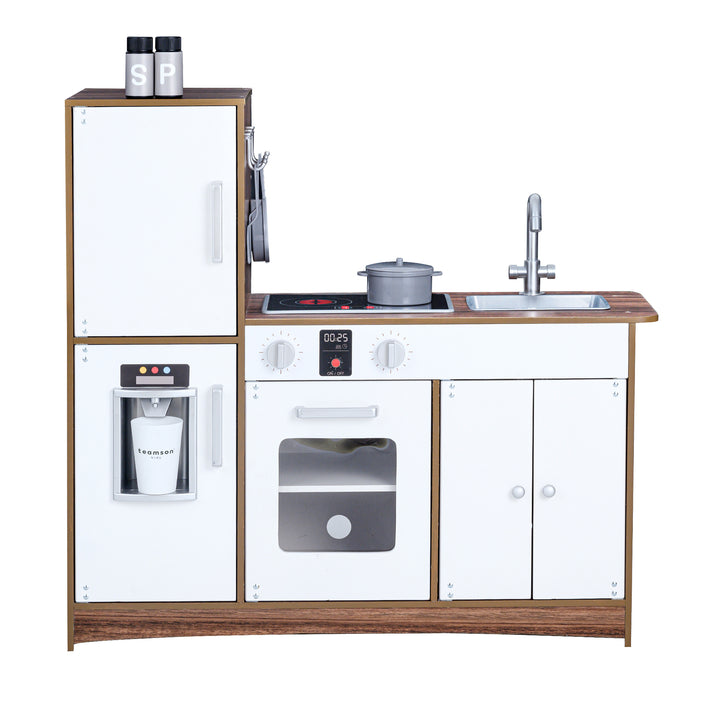 Teamson Kids Little Chef Palm Springs Classic Kids Play Kitchen with Accessories, Natural/White