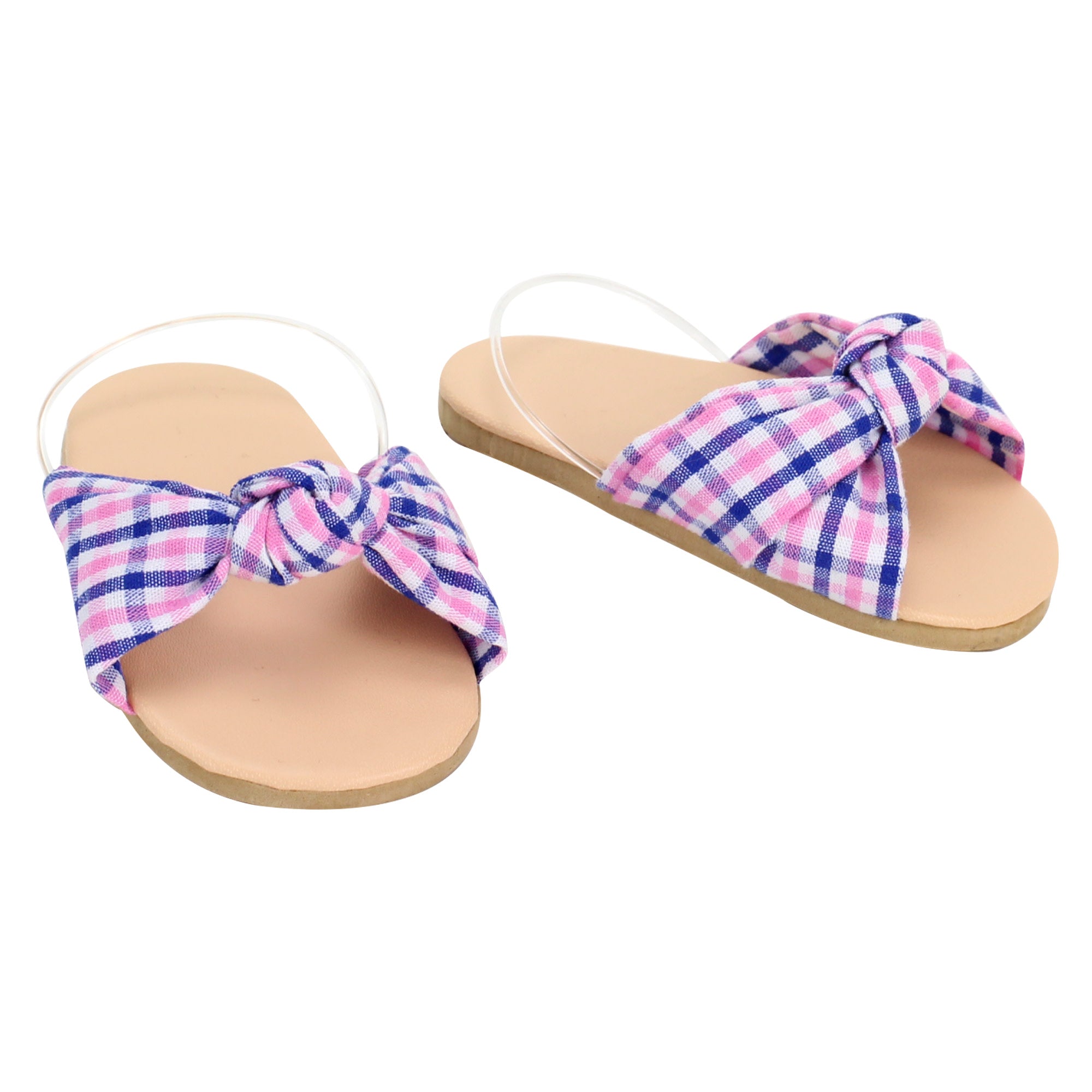 Sophia's - 18" Doll - Plaid Knotted Sandal - Pink