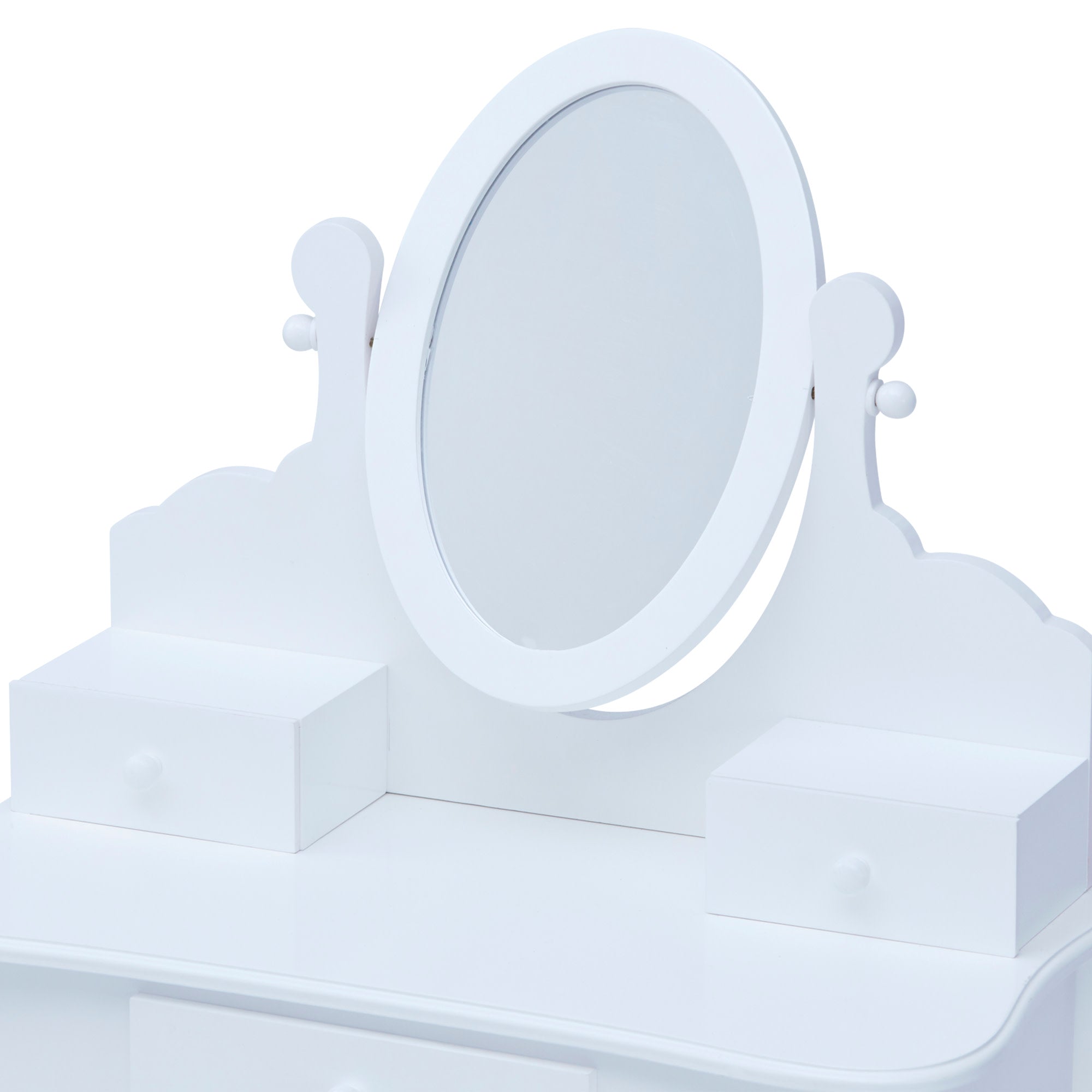 Fantasy Fields Little Princess Rapunzel Vanity with Mirror, Drawers and Stool, White