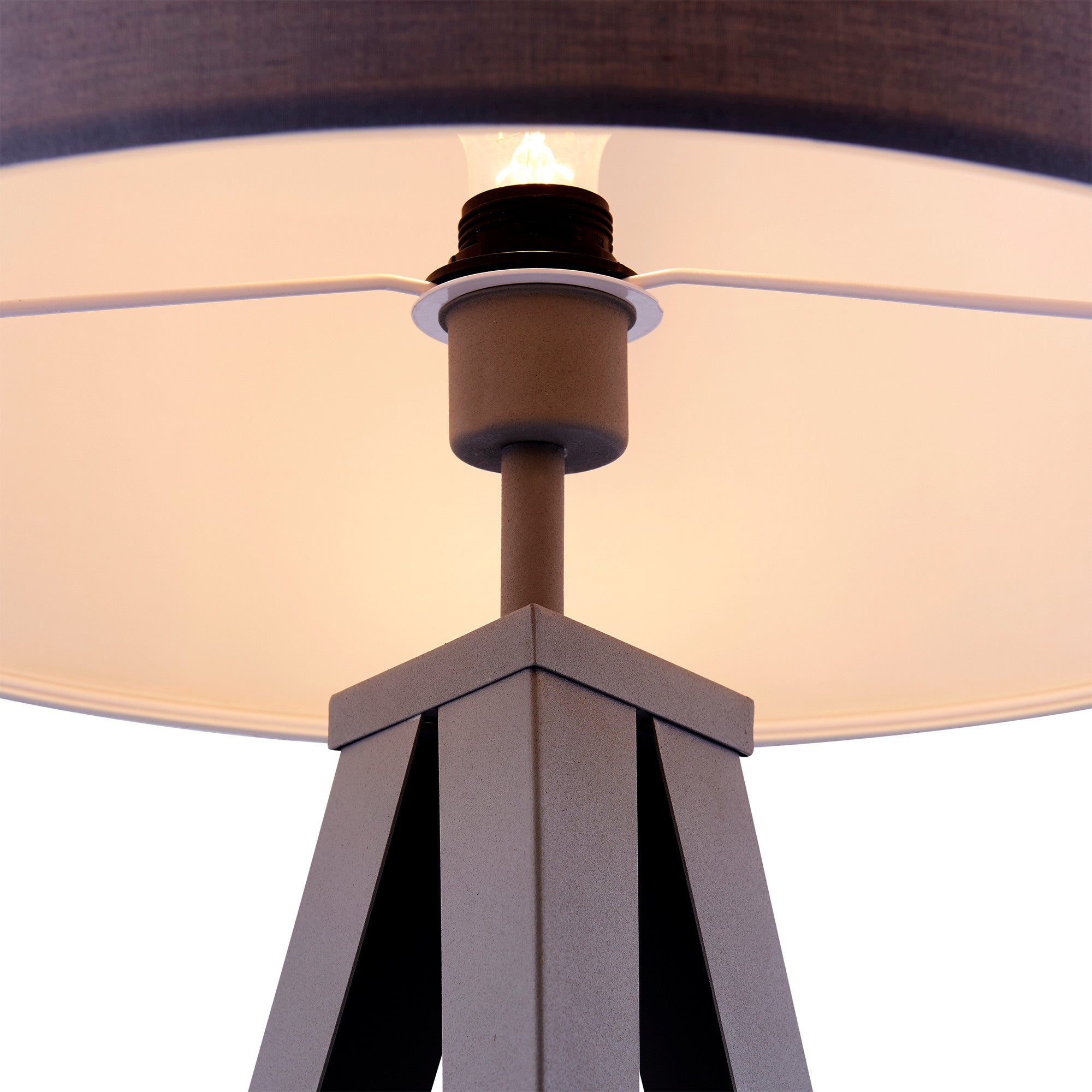 Teamson Home Romanza 62" Postmodern Tripod Floor Lamp with Drum Shade, Gray