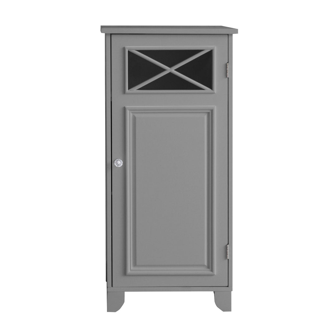 Teamson Home Dawson Contemporary Narrow Wooden Floor Storage Cabinet with Door, Gray