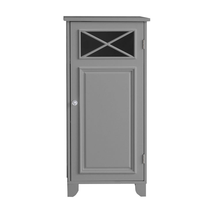 Teamson Home Dawson Contemporary Narrow Wooden Floor Storage Cabinet with Door, Gray