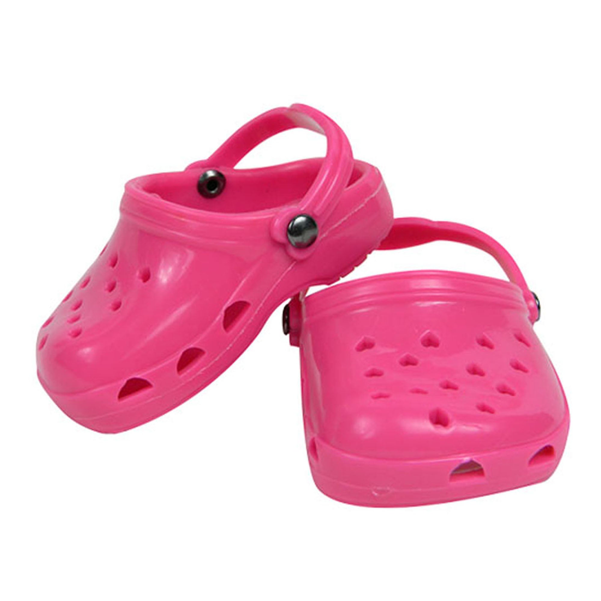 Sophia's 3 Piece Swim Set Includes Floral Swimsuit, Water Goggles and Sandals for 18" Dolls, Hot Pink