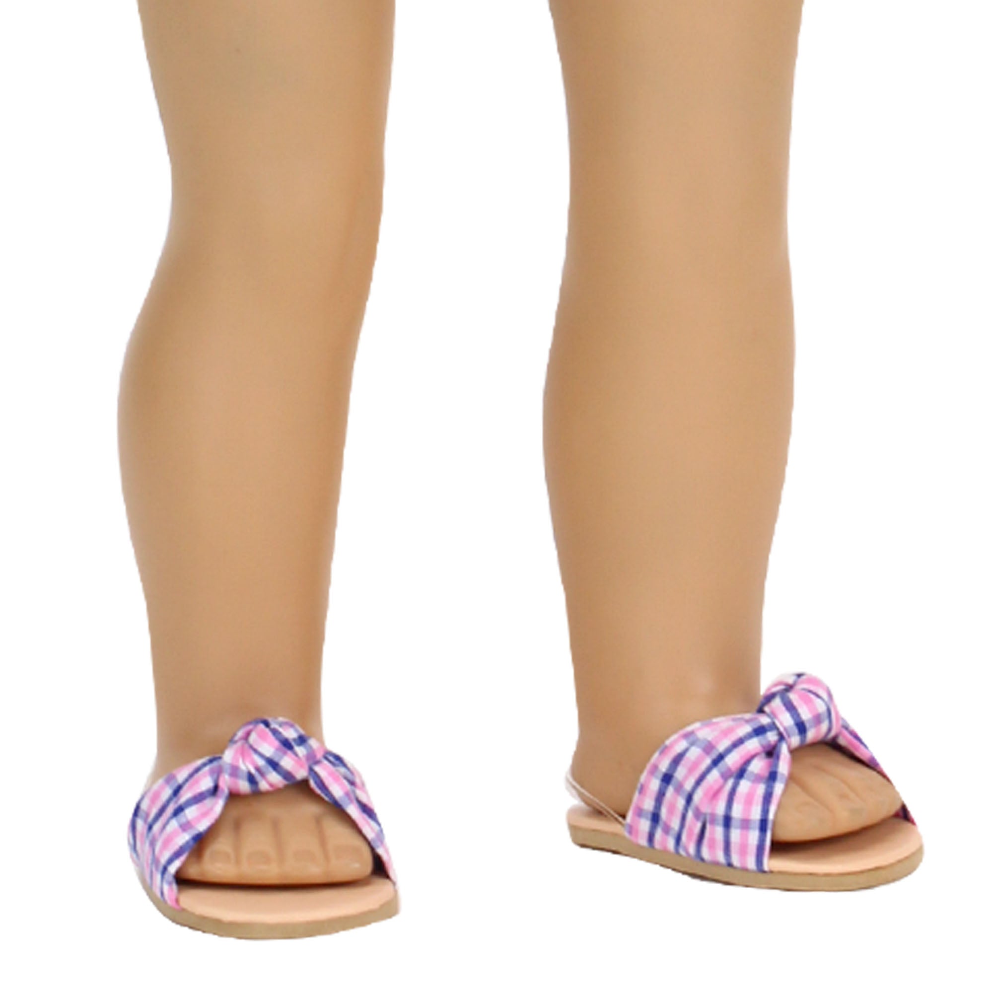 Sophia's - 18" Doll - Plaid Knotted Sandal - Pink